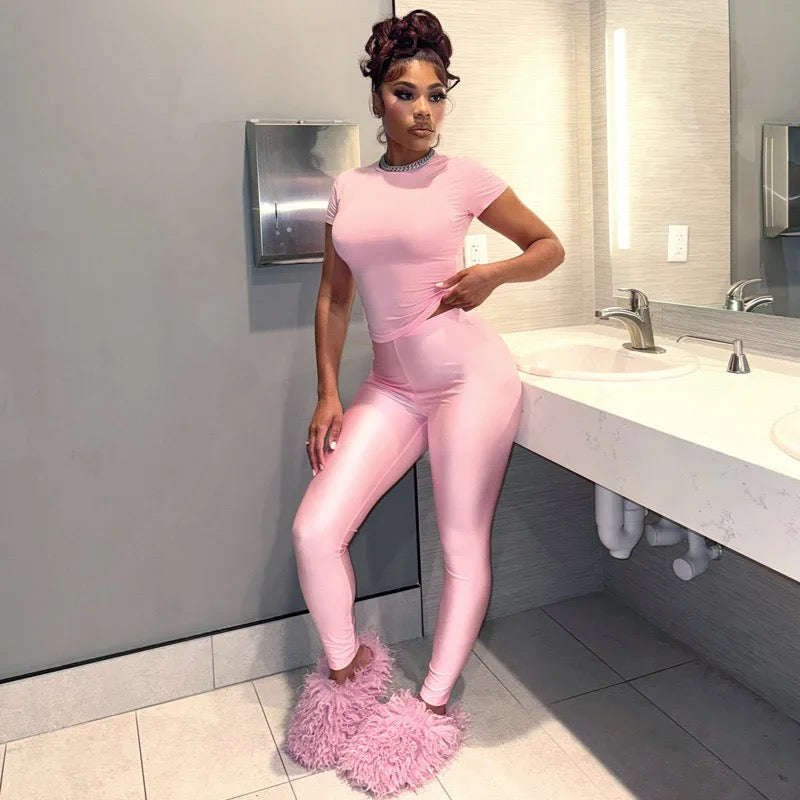 Tinai Pink Casual Chill Two Piece Set