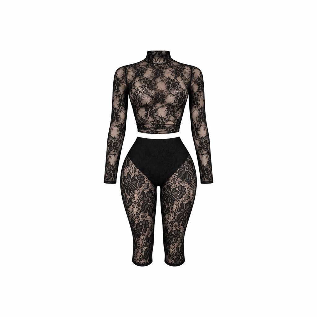 Bibi Black Lace Two Piece Set