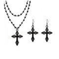 Crossed Necklace + Earring Set