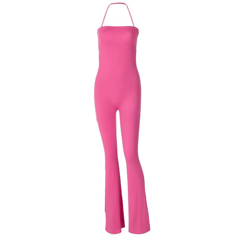 Hannah Pink Shoulderless Jumpsuit