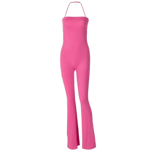 Hannah Pink Shoulderless Jumpsuit