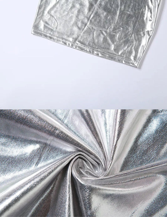 Izzie Silver Metallic Mini Dress