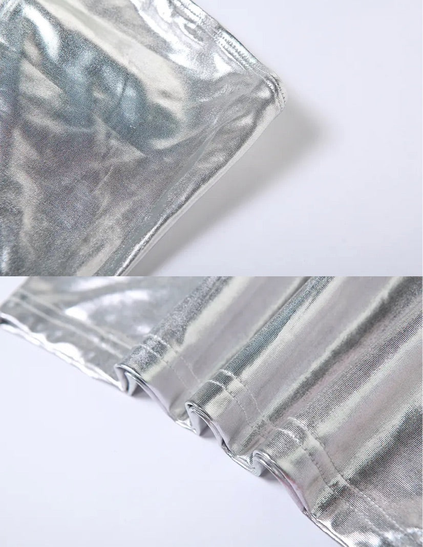 Izzie Silver Metallic Mini Dress
