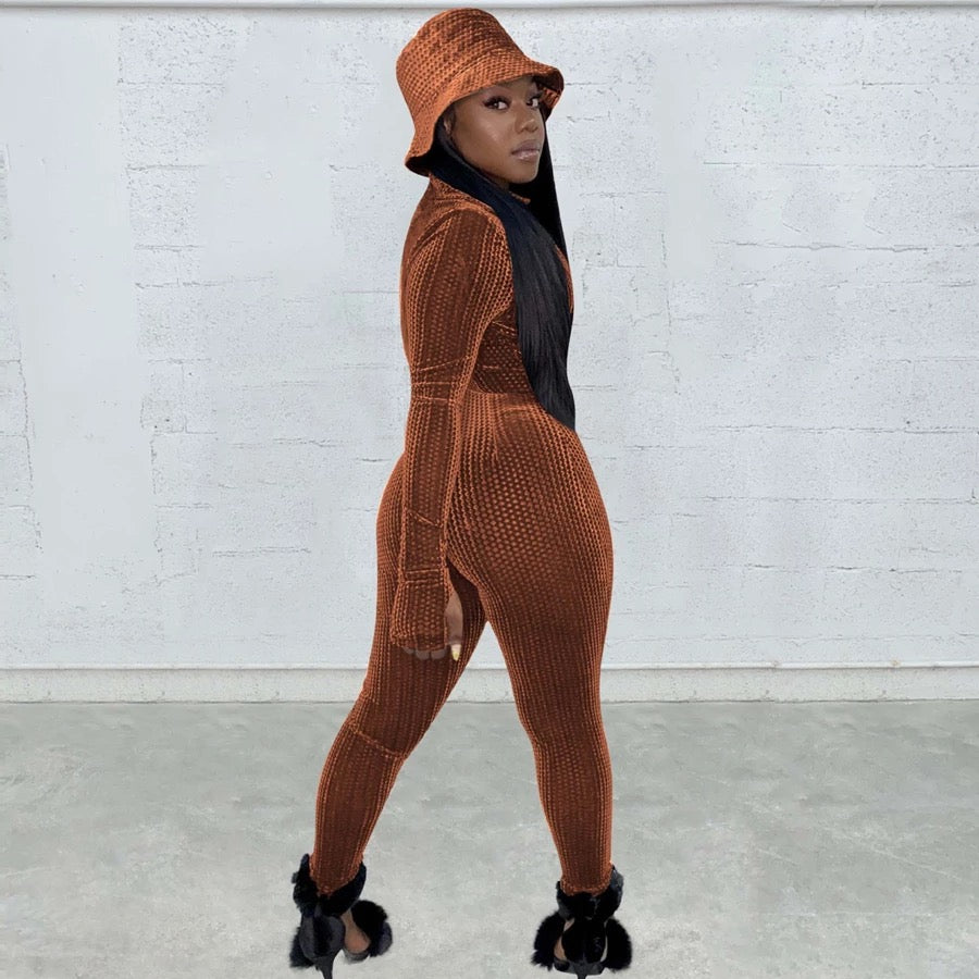 Lexx Velvet Ribbed Jumpsuit